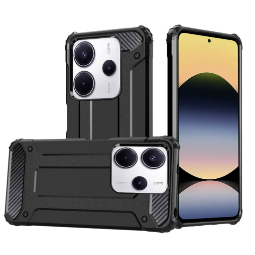  Techsuit - Hibrid Páncél - Xiaomi Redmi Note 14 4G (164,84 x 78,15 x 8,16 mm) - Fekete tok - 1