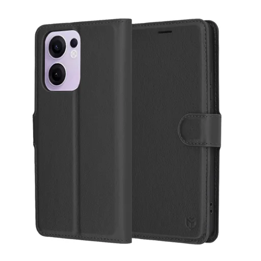  Techsuit - Bőr Folio - Oppo Reno13 F 4G / Reno13 F 5G / Reno13 FS 5G - Fekete tok - 1