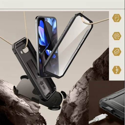  Google Pixel 9A Fekete Supcase Unicorn Beetle Pro tok - 4