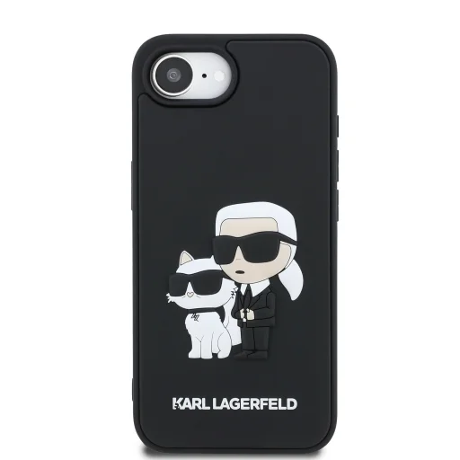  iPhone 16 Karl Lagerfeld 3D Rubber Karl és Choupette fekete tok - 3