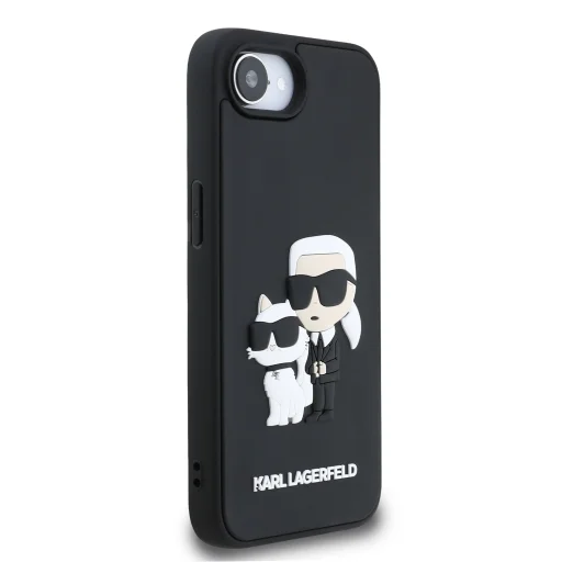  iPhone 16 Karl Lagerfeld 3D Rubber Karl és Choupette fekete tok - 4