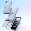  iPhone 16e Kék Dux Ducis Lawa bőrtok levehető mágneses tárcával thumbnail