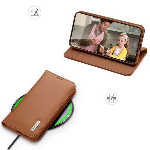  Samsung Galaxy S25 Edge Barna Dux Ducis Hivo fliptok és RFID védelemmel - 6