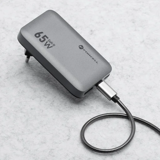 FORCELL F-ENERGY GaN VT-47 Ultra Slim utazó töltő 2 x Type C + USB A PD QC4.0 4A 65W szürke - 9