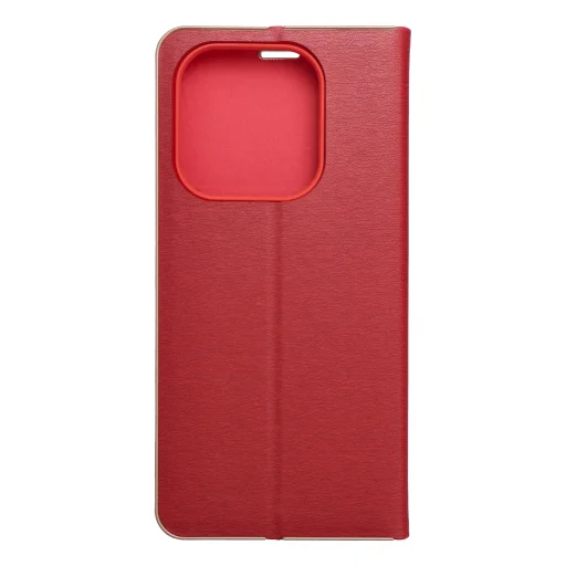 LUNA fliptok arany színben XIAOMI Redmi Note 14 4G (GLOBAL - 164,84mm x 78,15mm x 8,16mm) piros tok - 6