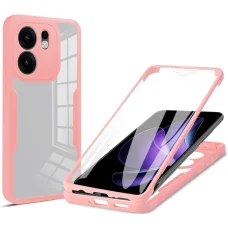  Techsuit - ColorVerse 360 sorozat + képernyővédő - Oppo Reno13 F 4G / Reno13 F 5G / Reno13 FS 5G - Rózsaszín tok