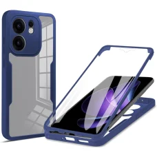  Techsuit - ColorVerse 360 Sorozat + Képernyővédő - Oppo Reno13 F 4G / Reno13 F 5G / Reno13 FS 5G - Kék tok