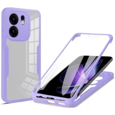 Techsuit - Séria ColorVerse 360 + Ochranné sklo - Oppo Reno13 F 4G / Reno13 F 5G / Reno13 FS 5G - Fialové puzdro