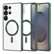  Techsuit - Luxus Kristály MagSafe - Samsung Galaxy S25 Ultra - Mélyzöld tok