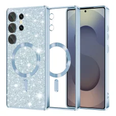  Techsuit - Luxus Csillámos MagSafe - Samsung Galaxy S25 Ultra - Világoskék tok