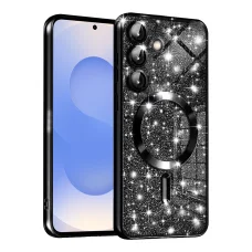  Techsuit - Luxus Csillogó MagSafe - Samsung Galaxy S25 - Fekete tok