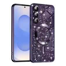  Techsuit - Luxus Csillogó MagSafe - Samsung Galaxy S25 - Mély Lila tok