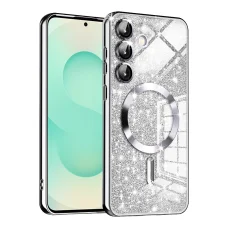  Techsuit - Luxus Csillogó MagSafe - Samsung Galaxy S25 Plus - Ezüst tok