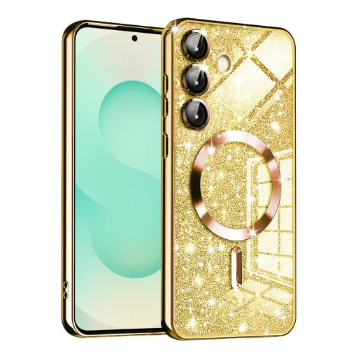  Techsuit - Luxus Csillogó MagSafe - Samsung Galaxy S25 Plus - Arany tok - 1