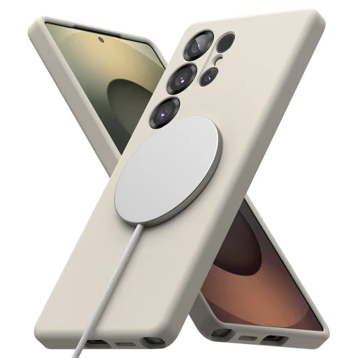  Ringke - Szilikon Mágneses MagSafe - Samsung Galaxy S25 Ultra - Kőszín tok - 2