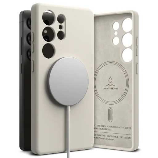  Ringke - Szilikon Mágneses MagSafe - Samsung Galaxy S25 Ultra - Kőszín tok - 1