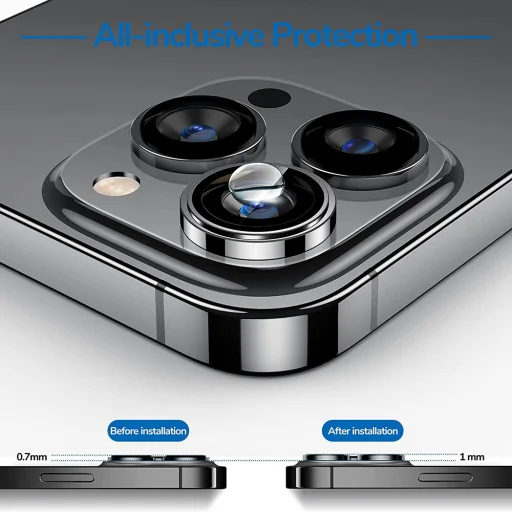  Lito - S+ Kameravédő üveg - iPhone 14 Pro / iPhone 14 Pro Max - Ezüst - 6