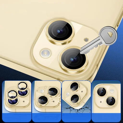  Lito - S+ Kameraüveg védő - iPhone 14 / iPhone 14 Plus - Sárga - 3