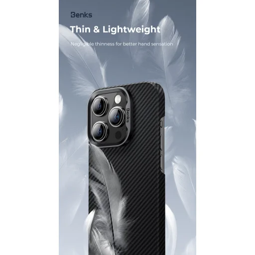  iPhone 16 Pro fekete Benks Magnetic Armor Air Kevlar fliptok PC Keret 600D (E065) tok - 8