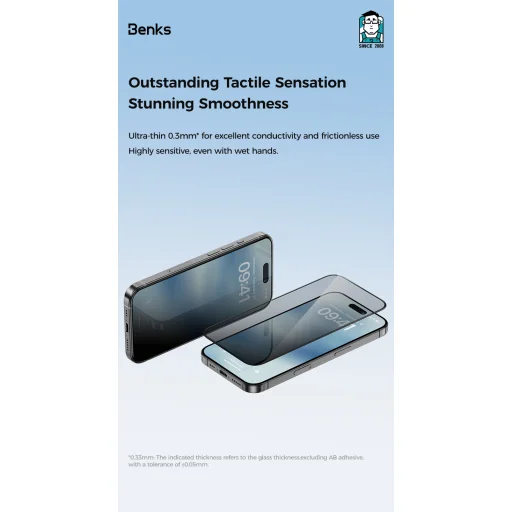 Benks Ultra Shield Privacy (FK66) üvegfólia iPhone 16 Pro Max - fekete - 6