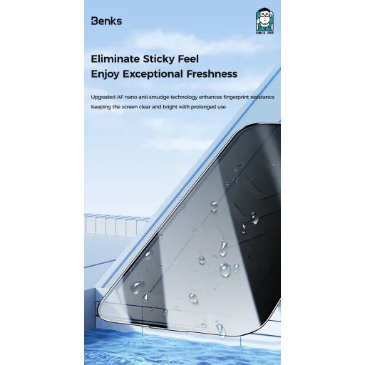 Benks Ultra Shield Privacy (FK66) üvegfólia iPhone 16 Pro Max - fekete - 8