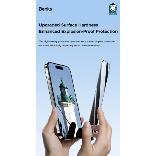 Benks Ultra Shield Privacy (FK66) üvegfólia iPhone 16 Pro Max - fekete - 9