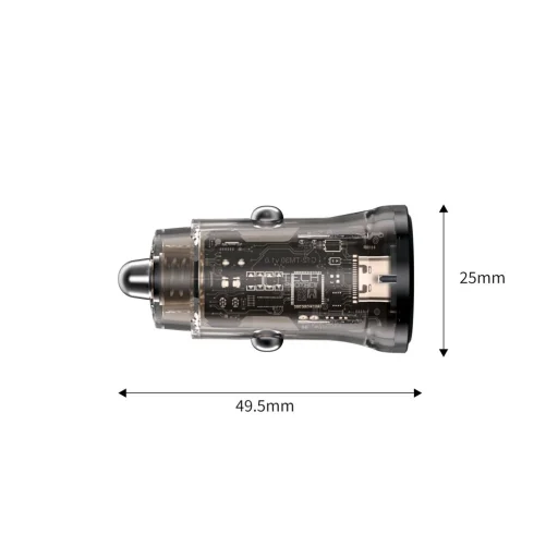 Tech-protect Cc01 2-port autós töltő Pd45w/qc3.0 Fekete - 3