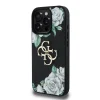  iPhone 16 Pro fekete Guess PU Grained Roses 4G Metal Logo tok thumbnail