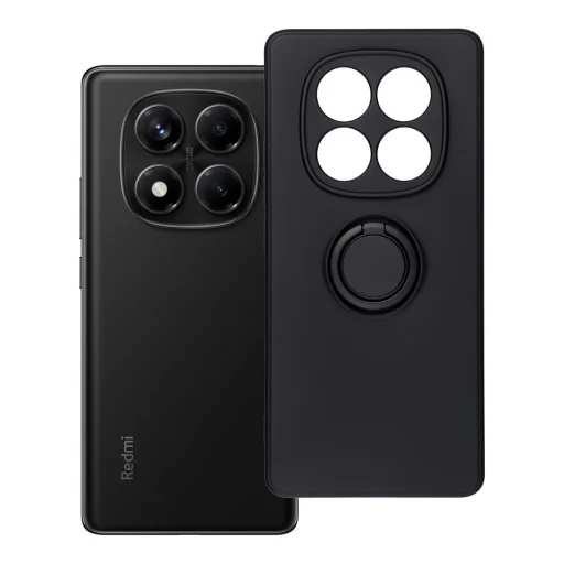 Silikónové puzdro s prsteňom Xiaomi Redmi Note 14 Pro 4G čierne puzdro - 8