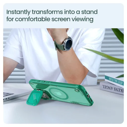  Nillkin - Iceblade Prop Mágneses (kamera kivágás nélkül) - iPhone 16 Plus - Zöld tok - 7