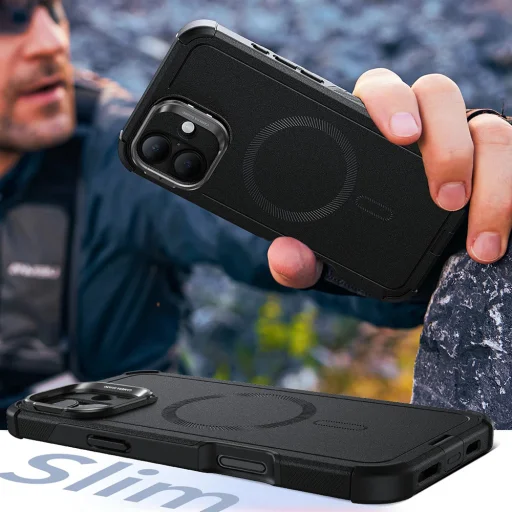  iPhone 16 Kék ESR - Cyber Armor Kitámasztós Tok - 6