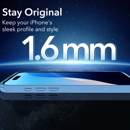  iPhone 16 Átlátszó Kék ESR Classic Hybrid HaloLock tok - 7
