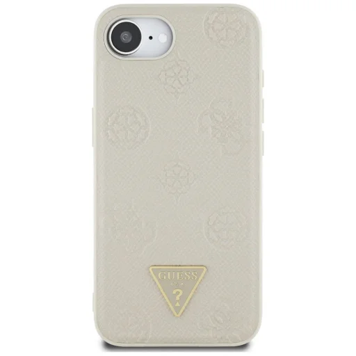  iPhone 16e (SE 4 2025) bézs GUESS tok kompatibilis MagSafe GUHMPSE4PGBTME (Grained PU Hot Stamp Peony Triangle Logo) tok - 3