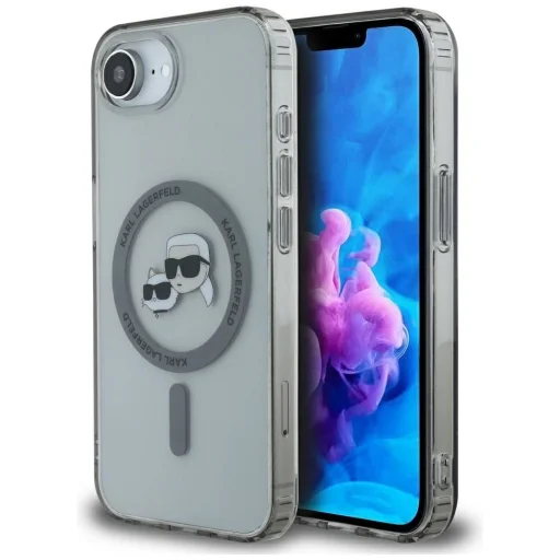  iPhone 16e (SE 4 2025) Fekete KARL LAGERFELD tok kompatibilis MagSafe KLHMPSE4HLSKCK (IML Metal KC Heads) - 1