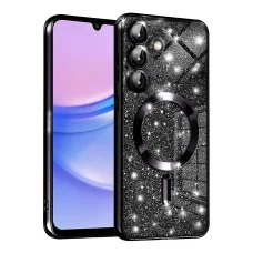 Techsuit - Luxusný trblietavý MagSafe - Samsung Galaxy A15 4G / A15 5G - Čierne puzdro