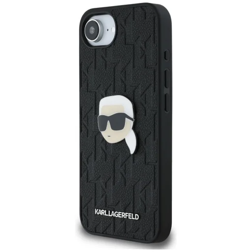  Apple iPhone 16e (SE 4 2025) fekete KARL LAGERFELD tok KLHCPSE4PGKLKIPK (PU Monogram K. Head Pin) - 2