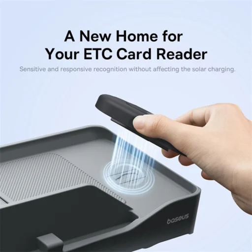  Baseus - Autós rendező T-Space (C20251301811-00) - ETC kártyaolvasó, telefontartó - Szürke - 5