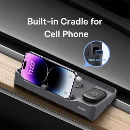  Baseus - Autós rendező T-Space (C20251301811-00) - ETC kártyaolvasó, telefontartó - Szürke - 3