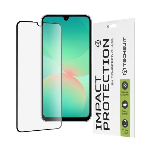  Techsuit - 111D Teljes Fedés / Teljes Ragasztású Üveg - Samsung Galaxy A26 5G - Fekete üvegfólia - 1