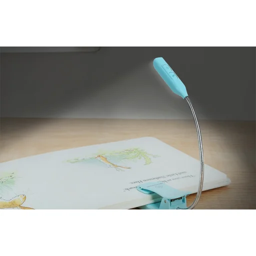 Vezeték nélküli lámpa Glocusent mini csíptethető könyvvilágítás, USB-C (Fekete) - 3