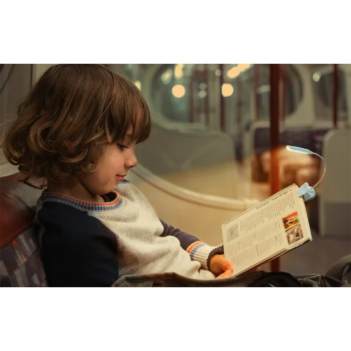 Vezeték nélküli lámpa Glocusent mini csíptethető könyvvilágítás, USB-C (Fekete) - 5