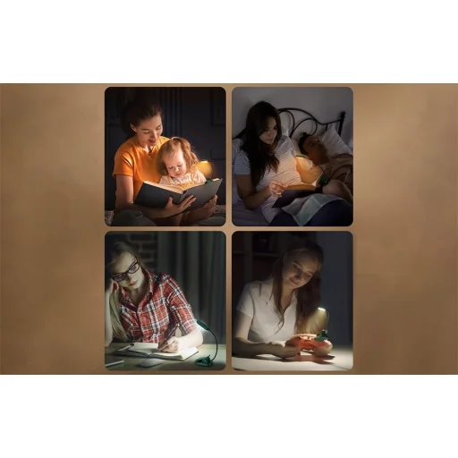 Vezeték nélküli lámpa Glocusent mini csíptethető könyvvilágítás, USB-C (Zöld) - 4