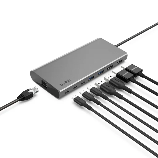 Belkin Connect Univerzális USB-C 8 az 1-ben Kettős Kijelzős Alap Hub - Ezüst - 3