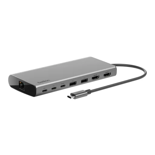 Belkin Connect Univerzális USB-C 8 az 1-ben Kettős Kijelzős Alap Hub - Ezüst - 1