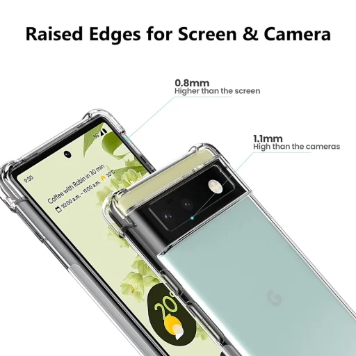  Techsuit - Ütésálló Átlátszó Szilikon - Google Pixel 6 - Átlátszó tok - 3