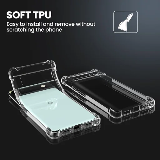  Techsuit - Ütésálló Átlátszó Szilikon - Google Pixel 6 - Átlátszó tok - 4