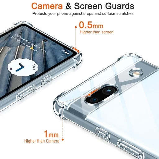  Techsuit - Ütésálló Átlátszó Szilikon - Google Pixel 7a - Átlátszó tok - 4