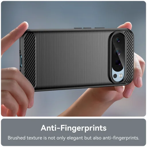  Techsuit - Szén-szilikon - Google Pixel 9 Pro / 9 - Fekete tok - 6