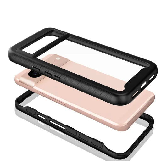  Techsuit - Defense360 Pro + Képernyővédő - Google Pixel 8a - Fekete tok - 3