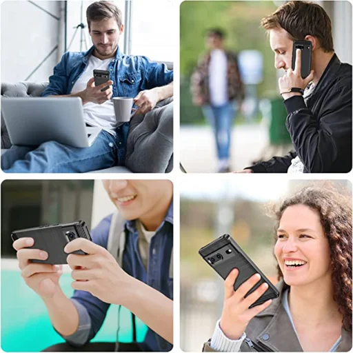  Techsuit - Karbonszilikon - Google Pixel 7 - Fekete tok - 6